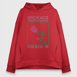 Толстовка оверсайз женская Depeche Mode - Rose Bowl 88, цвет: красный