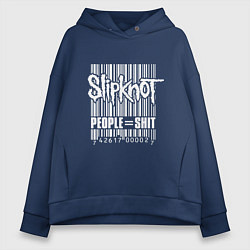Толстовка оверсайз женская Slipknot - people shit, цвет: тёмно-синий