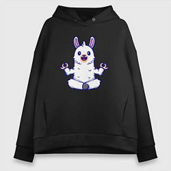 Толстовка оверсайз женская Йога альпака, цвет: черный