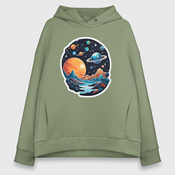 Женское худи оверсайз Далеко в космосе планеты