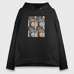 Женское худи оверсайз Four monkeys