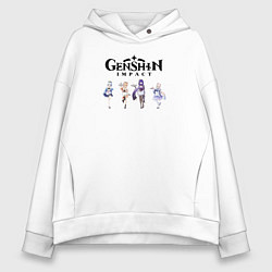 Толстовка оверсайз женская Героини genshin impact ero, цвет: белый