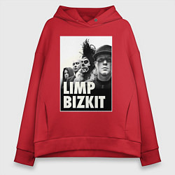 Толстовка оверсайз женская Limp Bizkit all, цвет: красный