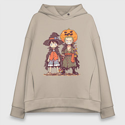 Женское худи оверсайз Luffy и Zoro в хэлуинском костюме