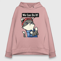 Женское худи оверсайз We can do it - cat