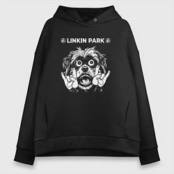 Толстовка оверсайз женская Linkin Park 2024 rock dog, цвет: черный