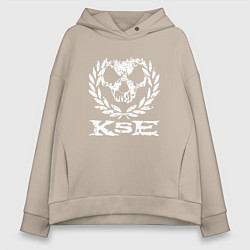 Толстовка оверсайз женская Череп killswitch engage, цвет: миндальный