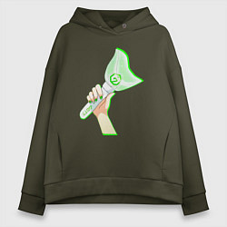 Толстовка оверсайз женская Got7 лайтстик, цвет: хаки