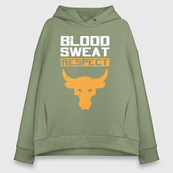 Женское худи оверсайз Blood sweet respect logo