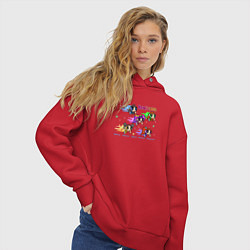 Толстовка оверсайз женская NewJeans album Get Up Minji Hanni Danielle Haerin, цвет: красный — фото 2