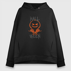 Толстовка оверсайз женская Halloween cool boy, цвет: черный