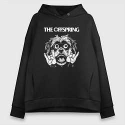 Толстовка оверсайз женская The Offspring rock dog, цвет: черный