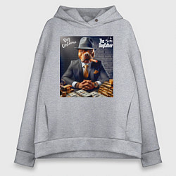 Толстовка оверсайз женская Dog Corleone - ai art fantasy, цвет: меланж