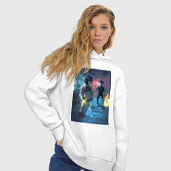 Толстовка оверсайз женская Дандадан: Момо Аясэ, цвет: белый — фото 2