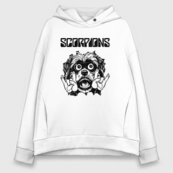 Толстовка оверсайз женская Scorpions - rock dog, цвет: белый