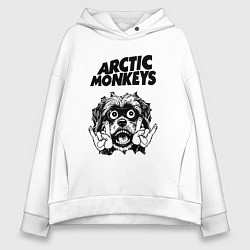 Толстовка оверсайз женская Arctic Monkeys - rock dog, цвет: белый