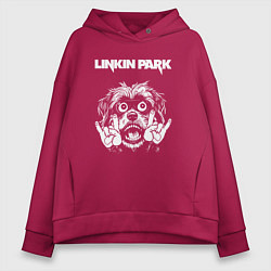 Толстовка оверсайз женская Linkin Park rock dog, цвет: маджента