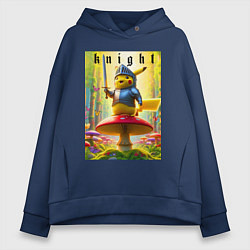 Женское худи оверсайз Пикачу - рыцарь на мухоморе