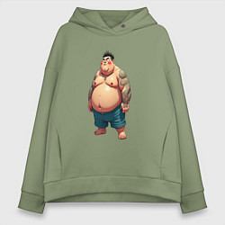 Женское худи оверсайз Толстяк анимешник