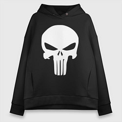 Толстовка оверсайз женская Punisher logo, цвет: черный