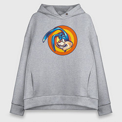 Толстовка оверсайз женская Зайчик, цвет: меланж