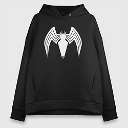 Толстовка оверсайз женская Venom spider logo, цвет: черный