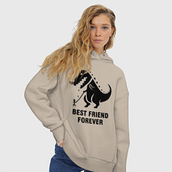 Толстовка оверсайз женская Godzilla best friend, цвет: миндальный — фото 2