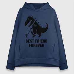 Толстовка оверсайз женская Godzilla best friend, цвет: тёмно-синий