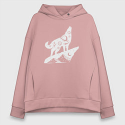 Толстовка оверсайз женская Space wolf, цвет: пыльно-розовый