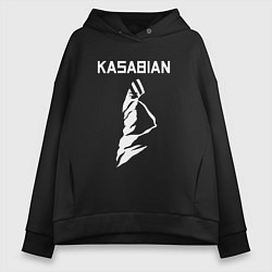Толстовка оверсайз женская Kasabian - logo, цвет: черный