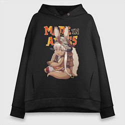 Толстовка оверсайз женская Созданный в бездне - Наначи, цвет: черный