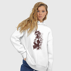 Толстовка оверсайз женская Кибернетический самурай, цвет: белый — фото 2
