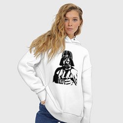 Толстовка оверсайз женская Лорд Вейдер, цвет: белый — фото 2