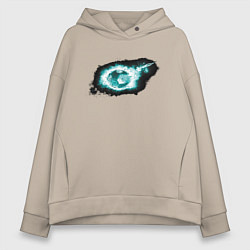 Женское худи оверсайз Горящий мяч