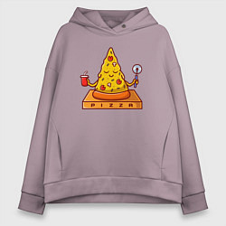 Толстовка оверсайз женская Pizza yoga, цвет: сиреневый