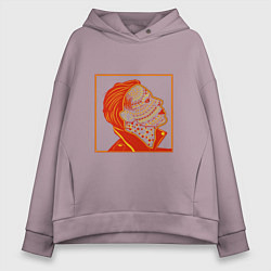 Толстовка оверсайз женская Найк Борзов, цвет: сиреневый