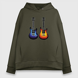 Женское худи оверсайз Яркие гитары