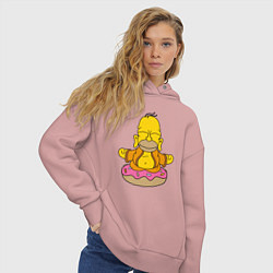 Толстовка оверсайз женская Homer yoga, цвет: пыльно-розовый — фото 2