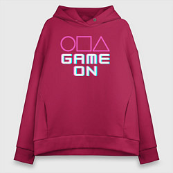 Толстовка оверсайз женская Squid game on, цвет: маджента