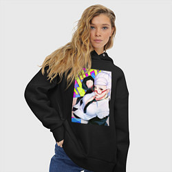 Толстовка оверсайз женская Дандадан: Бабка Момо, цвет: черный — фото 2