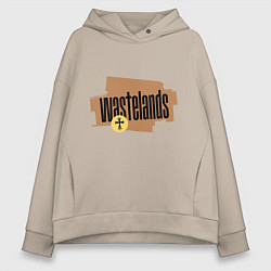 Толстовка оверсайз женская Ржавые полосы, цвет: миндальный