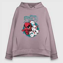 Толстовка оверсайз женская Клинок рассекающий демонов Урокодаки, цвет: сиреневый