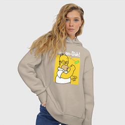 Толстовка оверсайз женская Homer can doh, цвет: миндальный — фото 2