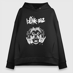 Толстовка оверсайз женская Blink 182 rock dog, цвет: черный