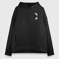 Толстовка оверсайз женская Красная рыбка - couple cloth, цвет: черный