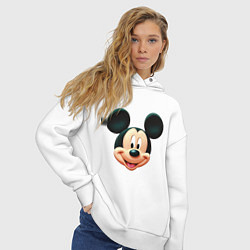 Толстовка оверсайз женская Mickey mouse head, цвет: белый — фото 2