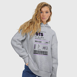 Толстовка оверсайз женская Bts ticket, цвет: меланж — фото 2