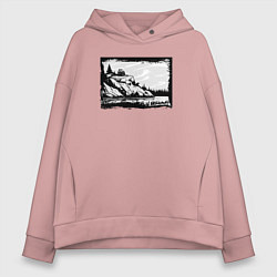 Толстовка оверсайз женская Дикие тропы и оффроад, цвет: пыльно-розовый