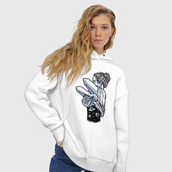 Толстовка оверсайз женская Космическая красотка, цвет: белый — фото 2