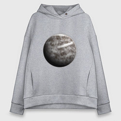 Толстовка оверсайз женская Планета арт, луна, цвет: меланж
